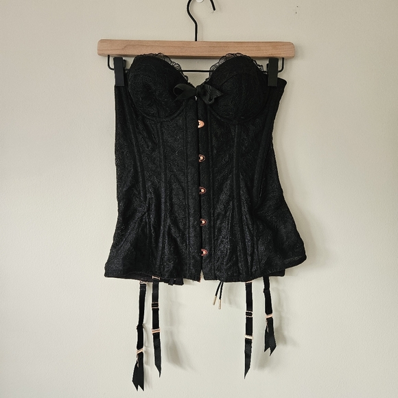 Savage X Fenty Black Lace Corset Size Small - Picture 3 of 9